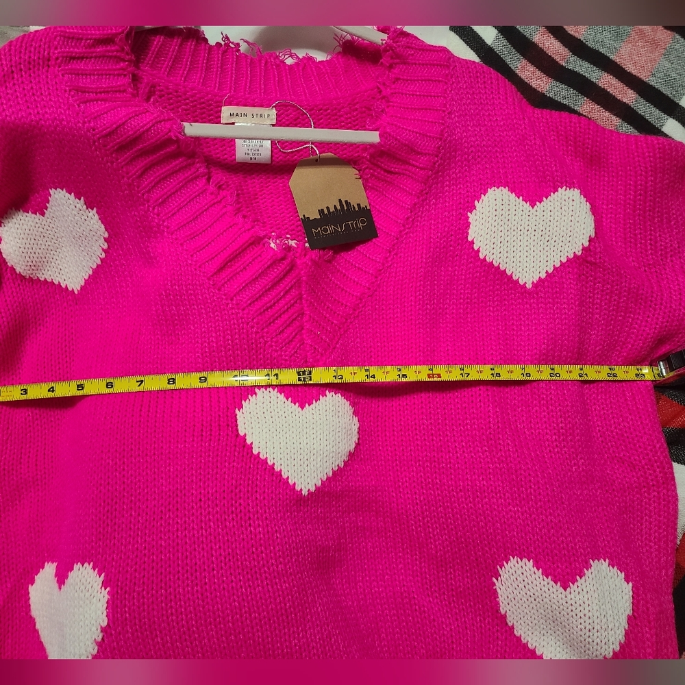 NWT Main Strip heart Sweater - Picture 2 of 5